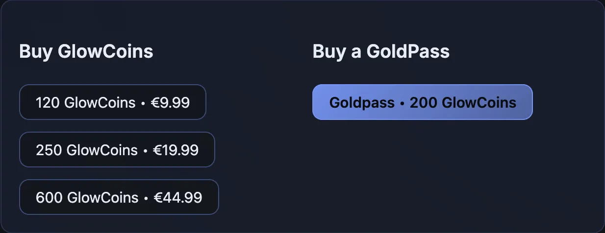 User is required to buy an intermediate currency in order to optain the desired item.