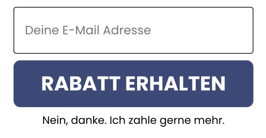 The user has a choice between "Get Discount" and "No, thank you. I'm happy to pay more"